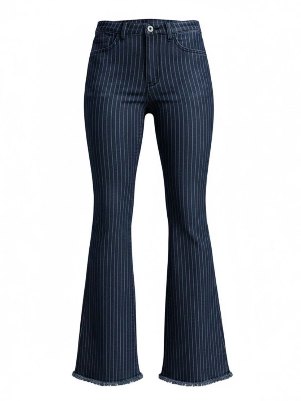 NWT SAINTS & HEARTS dark denim tiny stripe bell flare jeans (L)